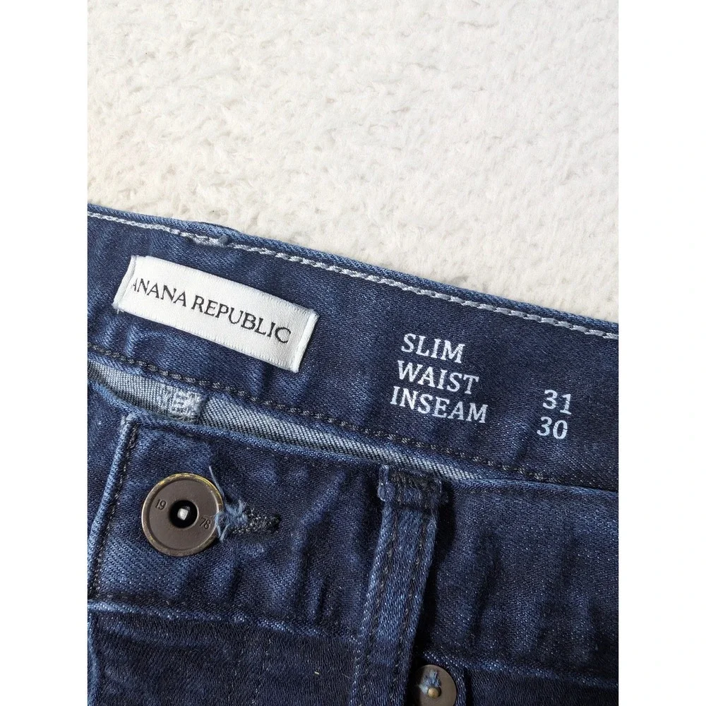 Banana Republic Jeans Mens 31/30‎ Dark Blue Luxe Traveler Slim Stretch